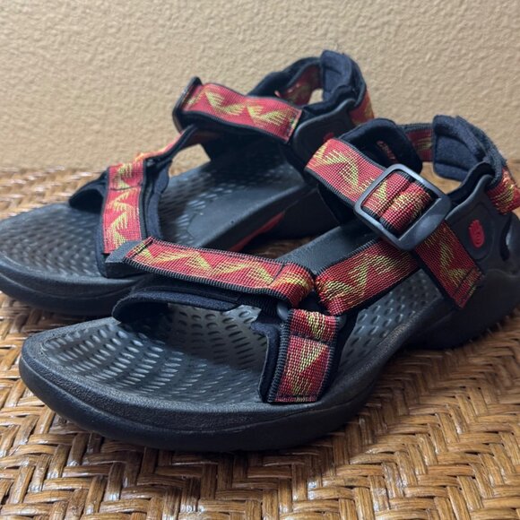 Teva Sport Sandals For Outdoor Adventures Red & Yellow Adjustable Straps - Picture 1 of 9